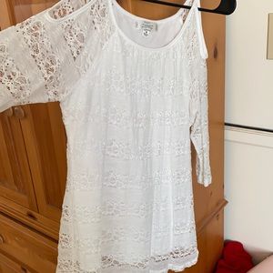 White Lacey off the shoulder blouse
